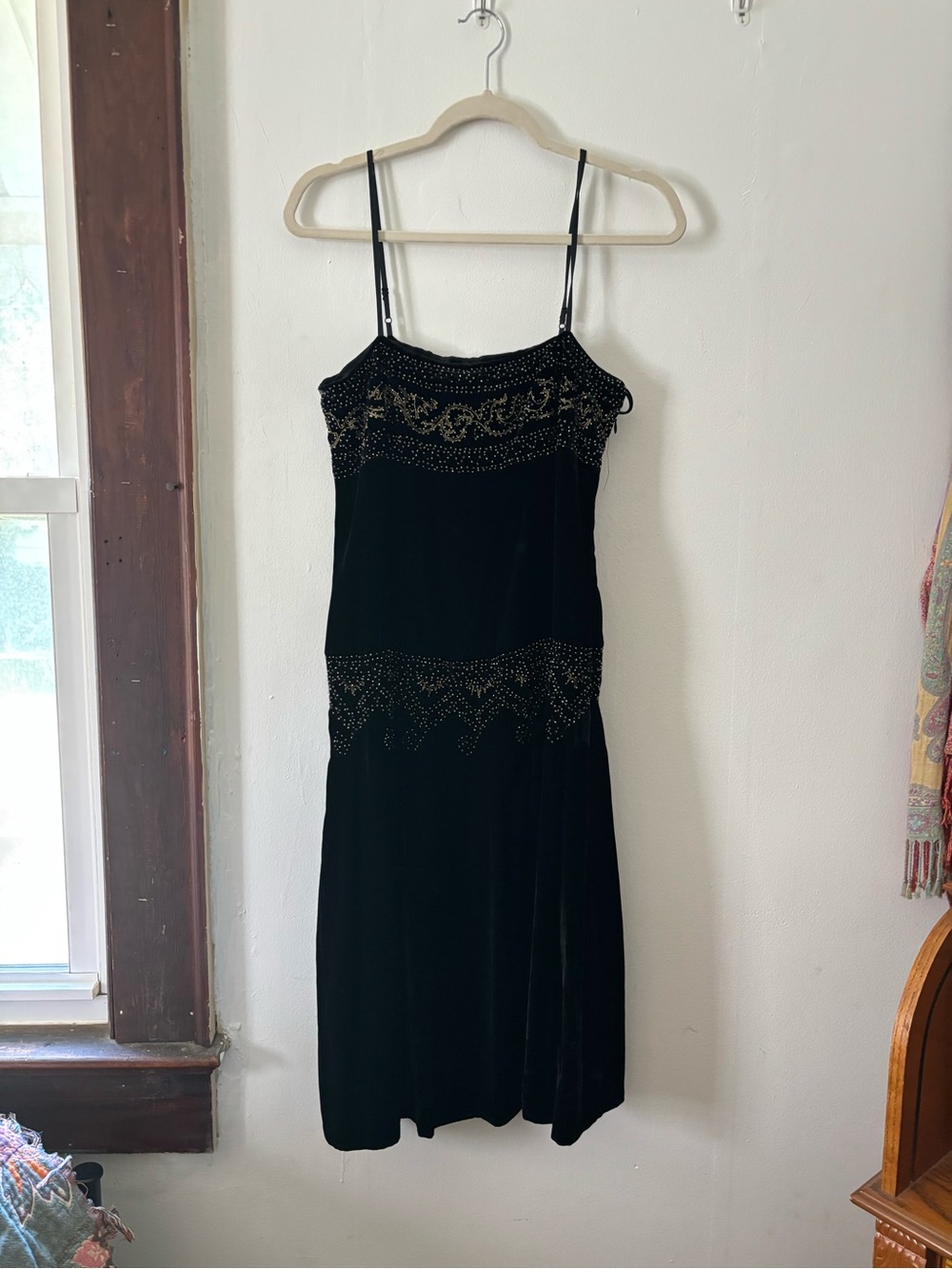 Vintage Black Velvet & Silk Dress